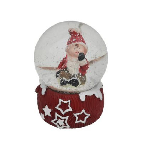 Picture of CHRISTMAS GLOBE BOY SITTING